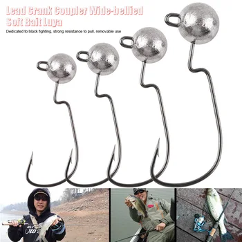 

20Pcs Lead Jig Head Fishing Hook Weedless Offset Worm Hook N66