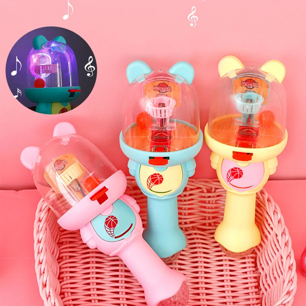 Music Anti Stress Handheld Light Finger Game Mini Basketball Machine Developmental Bear Shape Toys Decompression Gift Children