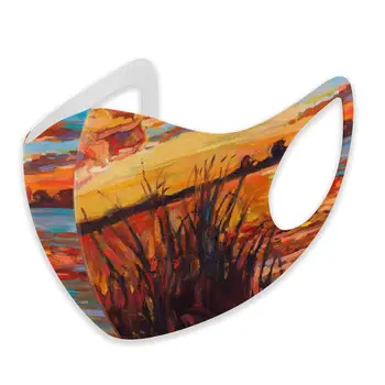 

Riverside At Dusk print The stylish windproof and dustproof mask can clean the dustproof external shielding cloth.