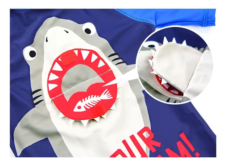 Julysand Boys  Swimwear Handsomne One Piece Swimsuit Kids Shark Cartoon Printed UPF 50+  High-end Bathing Suit for Boy