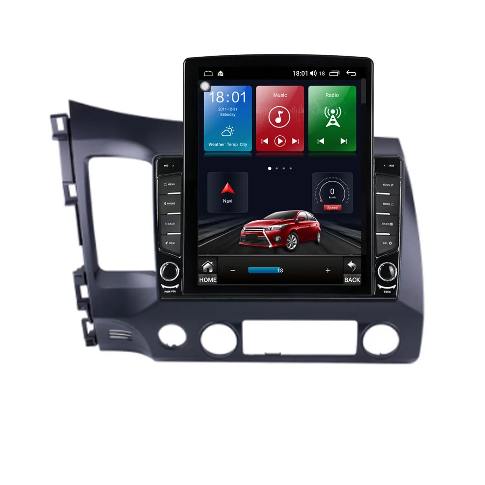 9 7 &quotAndroid 10 1 для HONDA CIVIC 2008 2011 Tesla тип автомобиля радио мультимедиа видео плеер