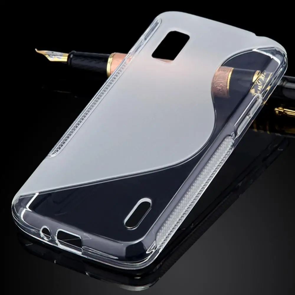 Тонкий мягкий чехол из ТПУ с защитой от скольжения S LINE для LG Google Nexus 4 E960 Мягкий