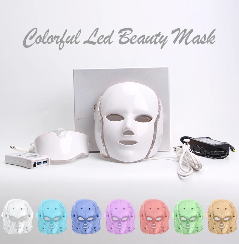  Seven Colors Led Mask Skin Rejuvenation Beauty Instrument Whitening Acne Photon Face Mask Mesothera - 4000586539329