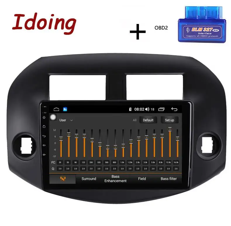 Idoing 10," 4G+ 64G 2.5D ips Восьмиядерный 1 Din автомобильный Радио Android 8,1 мультимедийный плеер подходит для Toyota RAV 4 2007-2011 gps навигация 3g - Цвет: Standard with OBD