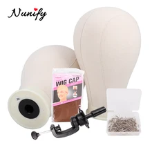 Nunify Брезентовая подставка на голову для наращивания волос, витрина для укладки головы манекена с бесплатной доставкой, держатель для крышки парика, т иголки
