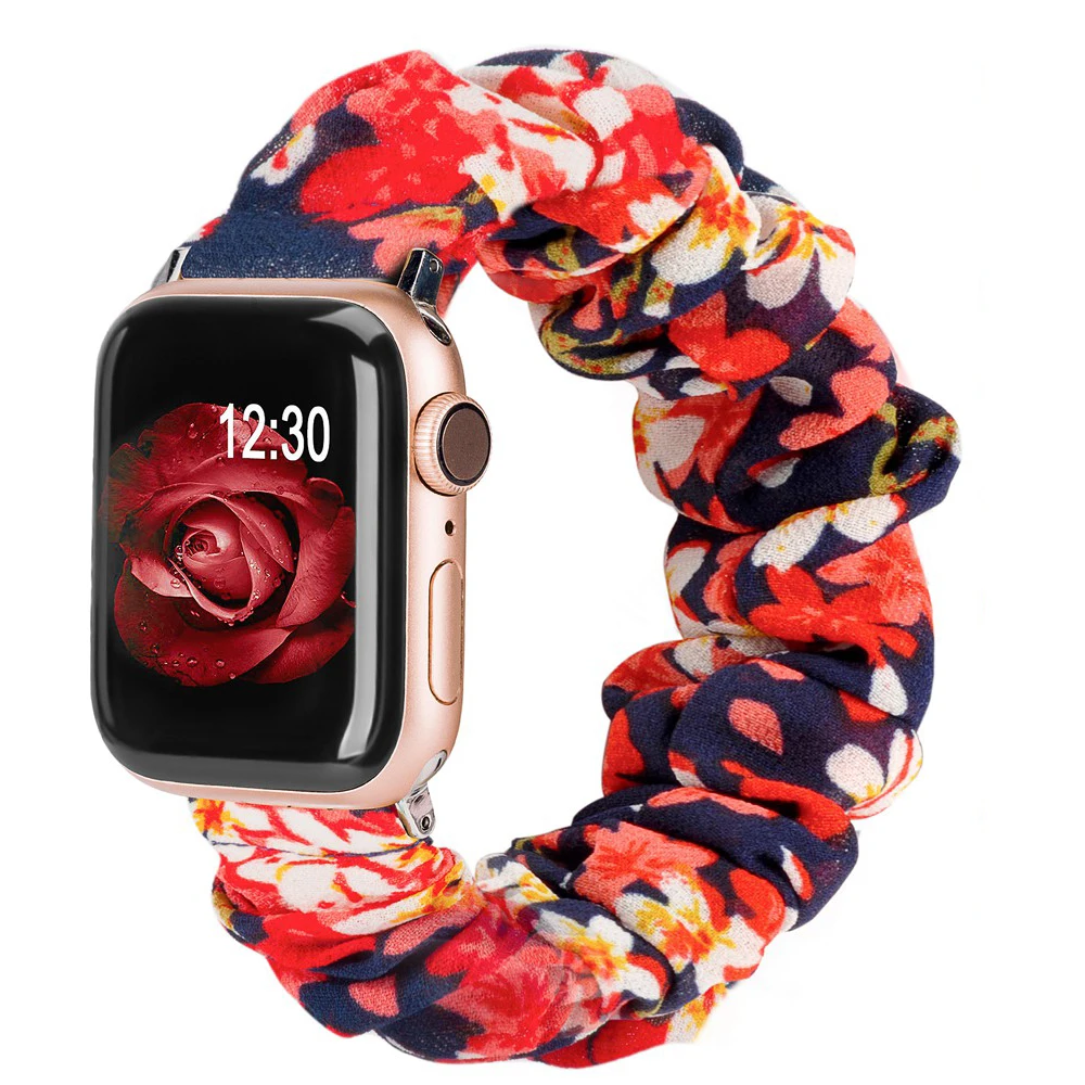 Женский/Женский резной ремешок для apple watch 5 band 40 мм 44 эластичный браслет series 4 3 2