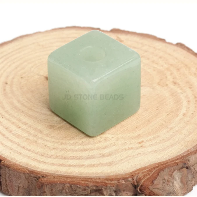 GREEN AVENTURINE 1 шт. натуральный камень большие бусины с отверстиями квадратной формы 16 мм разделительные бусины для DIY аксессуары для ювелирных изделий - Цвет: GREEN AVENTURINE