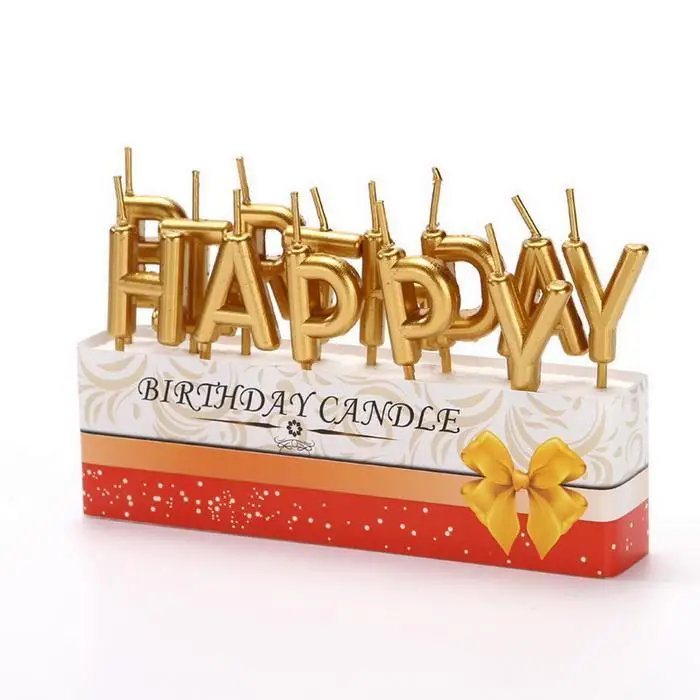 Fashion Creative Letter Gold Champagne Letter Birthday Wedding, Party Candle