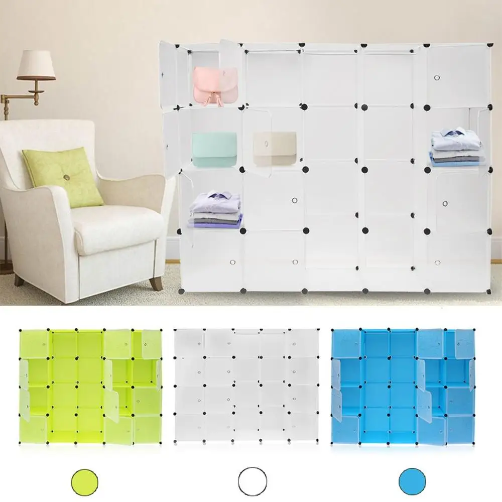 

12 Grids+2 rows wardrobes Simple Resin Storage Box Cabinet DIY Assembled Extra Large Magic Child Wardrobe Closet Organizer