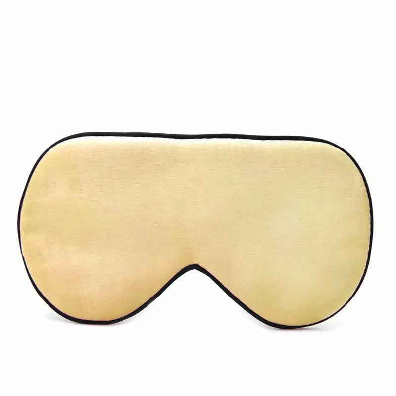 Women Eye Mask Satin Soft Padded Travel Night Sleeping Blindfold Sleep Aid Shade Cover 10Colors - Цвет: Champagne