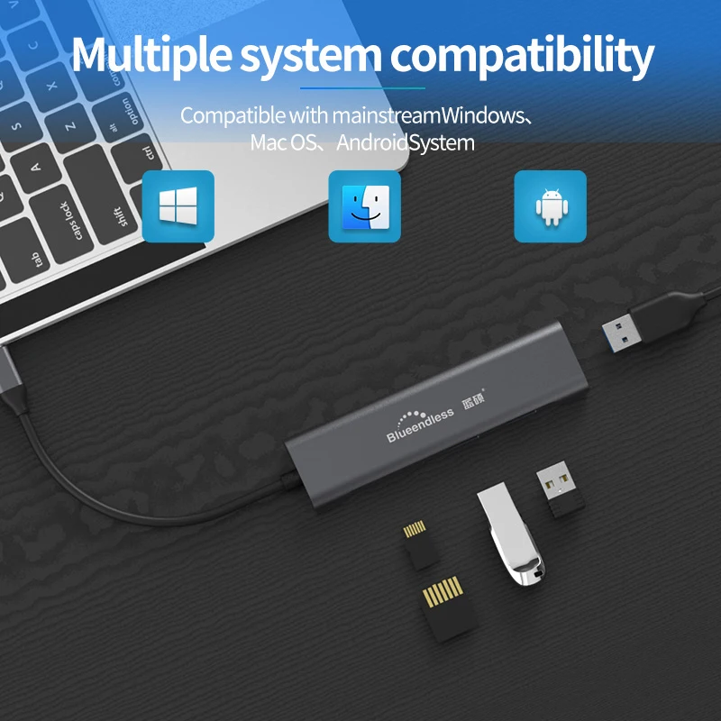 5 в 1 type C USB 3. 1 док-станция конвертер 3 USB порт адаптер Micro SD TF кардридер для iMac ПК iPad Pro Android