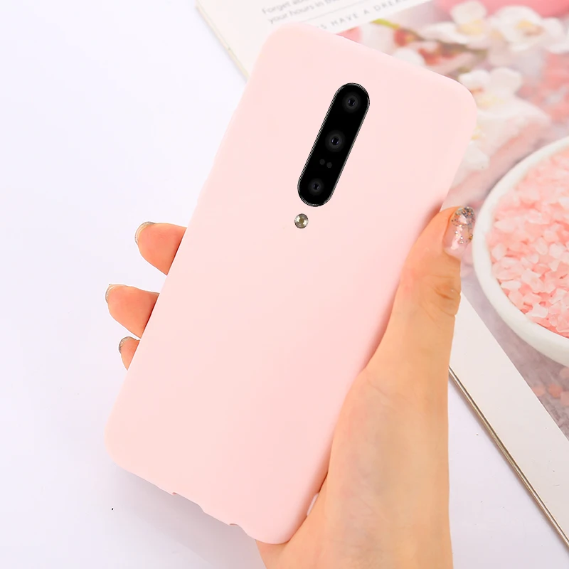 Luxury Candy Color Phone Case for One Plus 7 Pro Matte Silicone TPU Cases For OnePlus 1+ 5 5T 6 6t 7 7T 8 8T Pro Soft Back Cover flip phone cover