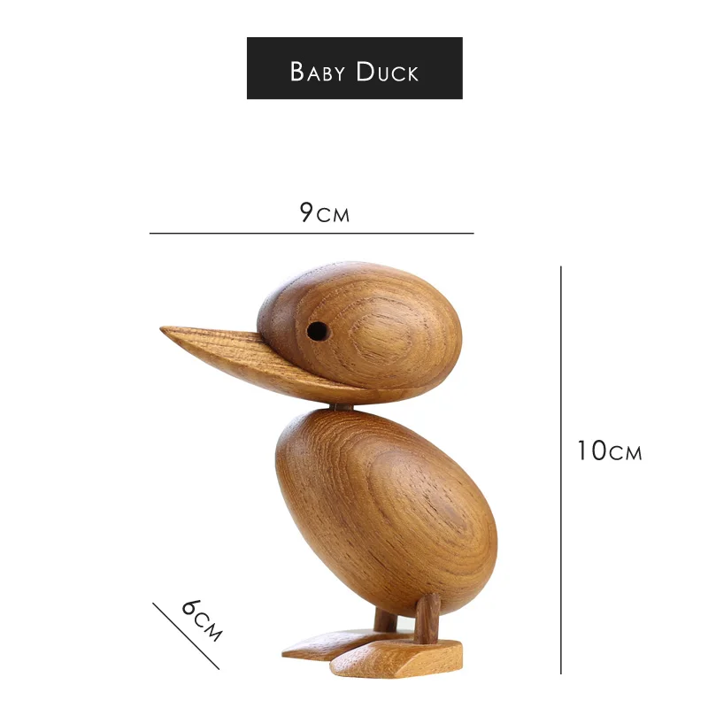 Baby Duck Нордическая дубовая деревянная утка абстрактный ТИК дерево одна пара креативная кукла прекрасный подарок Природа Дерево Животные украшения фигурки - Цвет: Baby Duck
