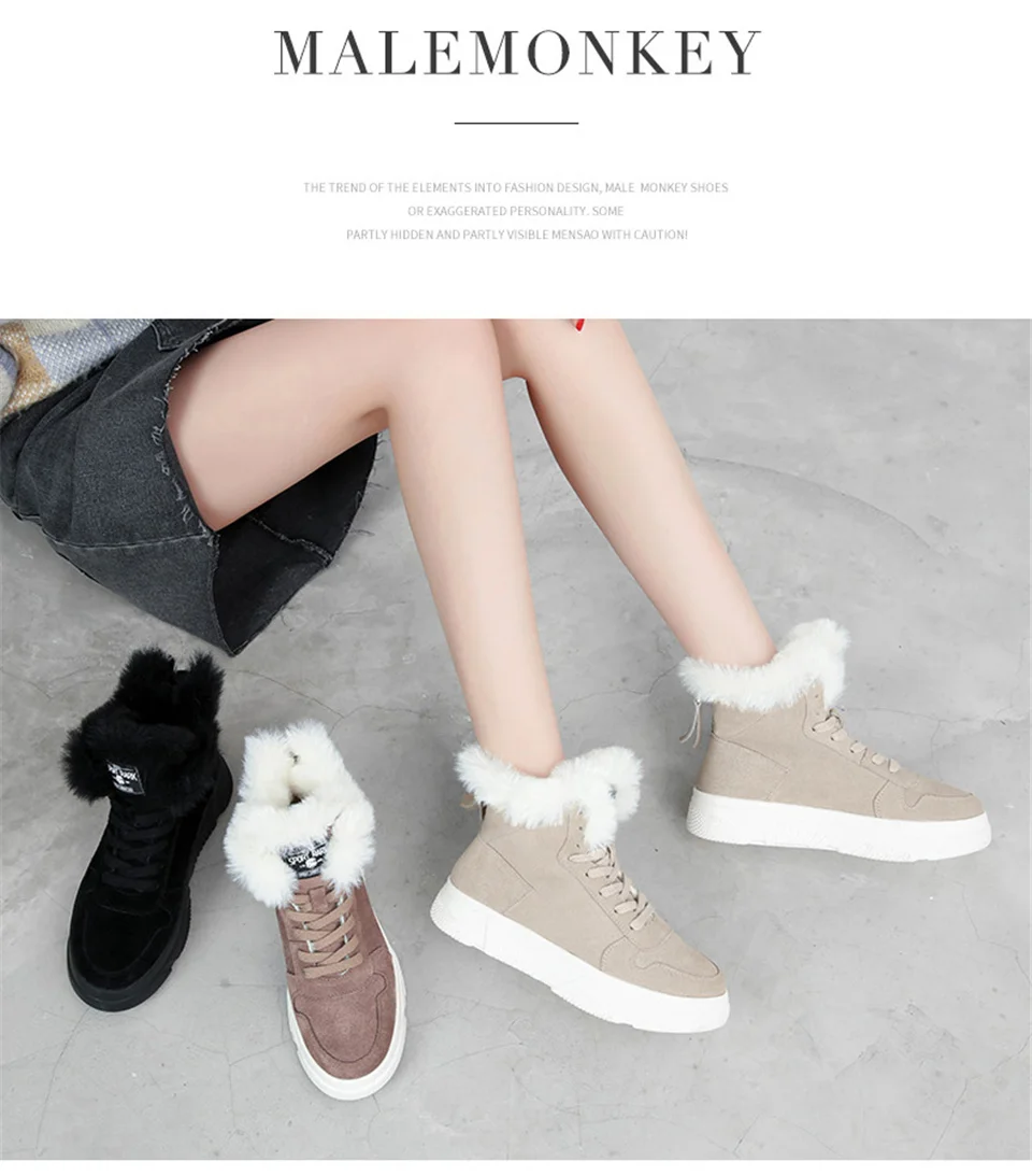 Malemonkey/Size35-40; коллекция года; зимние женские ботинки; женские зимние ботинки; модная женская обувь с круглым носком на шнуровке