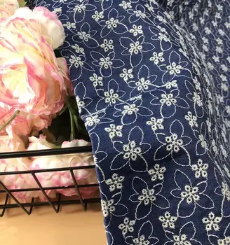 

latest design African riche Cotton fabric with brode embroidered Cotton lace fabric for women dress SD06