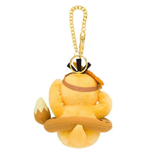 12cm Plush Tail goods Psyduck Eveen Golden keychain Anime pet Stuffed soft Toys positive energy Halloween christmas gift kid