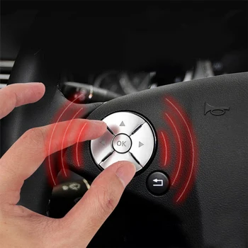 

Interior Steering Wheel Button Cover Decor ABS 12Pcs For Mercedes Benz C E S Class W204