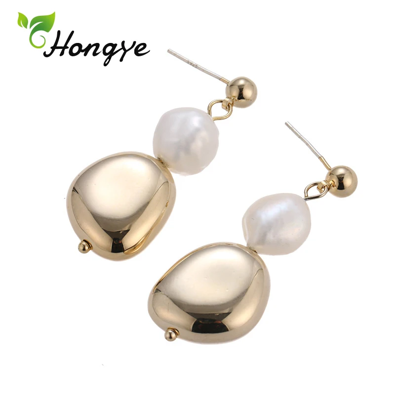 Korean Design Vintage Baroque Freshwater Pearl Earrings Irregular Bead Pendant Drop Earrings for Woman Birthday Present Jewelry