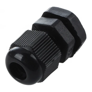 

PG7 Black Plastic Waterproof Cable Glands Joints 10 Pcs