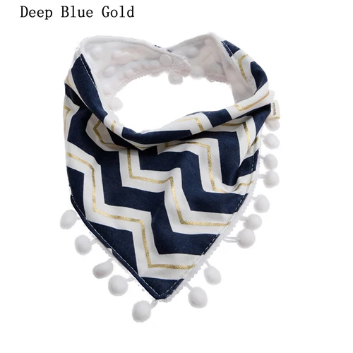 Deep Blue Gold Детские носки для маленьких мальчиков и девочек, с кисточкой, Слюна полотенце бандана треугольные нагрудники головной платок DXAD - Цвет: Deep Blue Gold