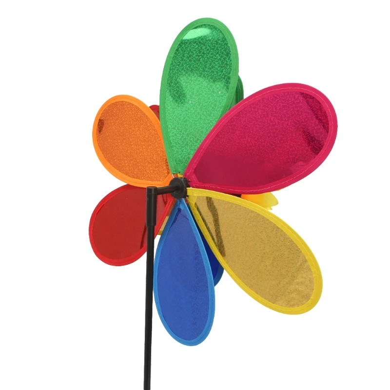 87HD Sequins Double Layer Sunflower Windmill Wind Spinner Home Garden Yard Decoration