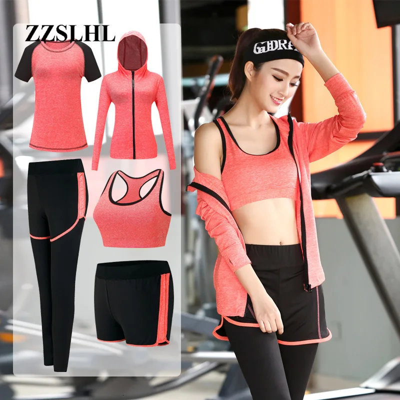 Комплект для йоги спортивная куртка + колготки шорты рубашка спортивные