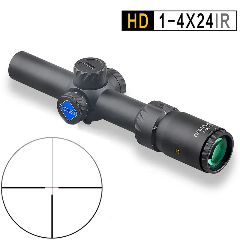 

Discovery HD 1-4x24IR Scope Red Dot Reticle Long Eye Relief Compact Rifle Scopes 30MM Hunting Shooting Sights For AR15 AK