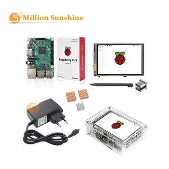 

lastest 3.5 inch Raspberry pi 2/3 LCD display touch screen +Raspberry pi 3+acrylic shell + heat sink +power supply +HDMI adapter