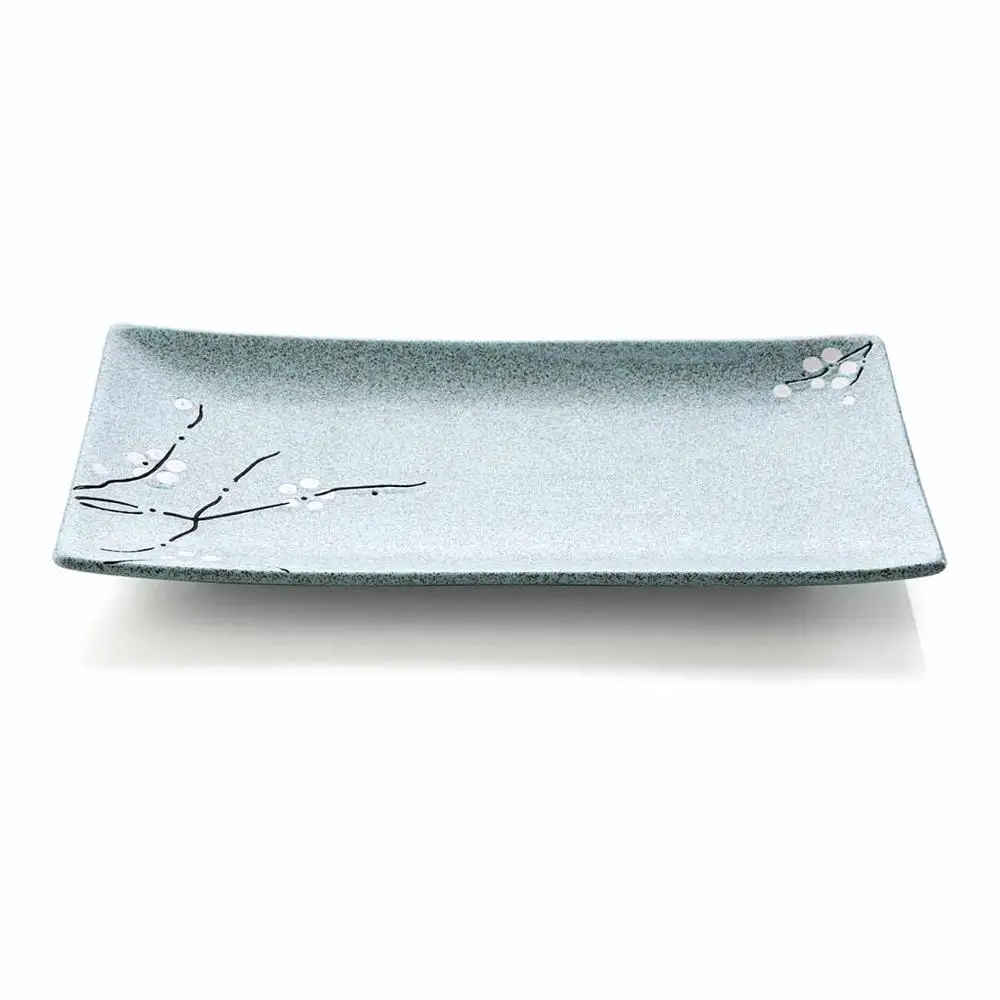 12inch Blue Тарелки Кухонные керамические тарелки Посуда десерты еда десерт тарелка для закуски торт лоток посуда столовый набор домашний Ресторан - Color: 12inch Blue
