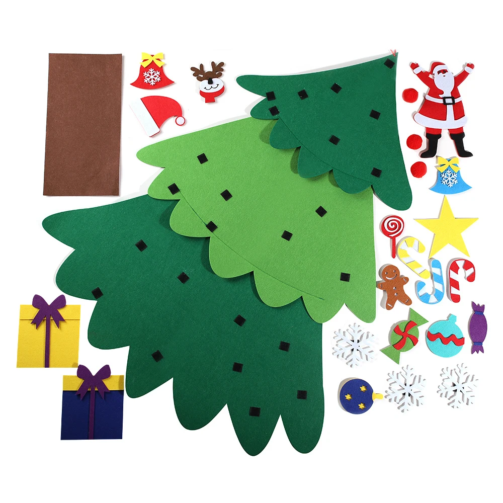 

Christmas Decoration Hanging Pendant New Year Toys DIY Artificial Craft Non-woven Fabric Xmas Tree Window Decor Ornament