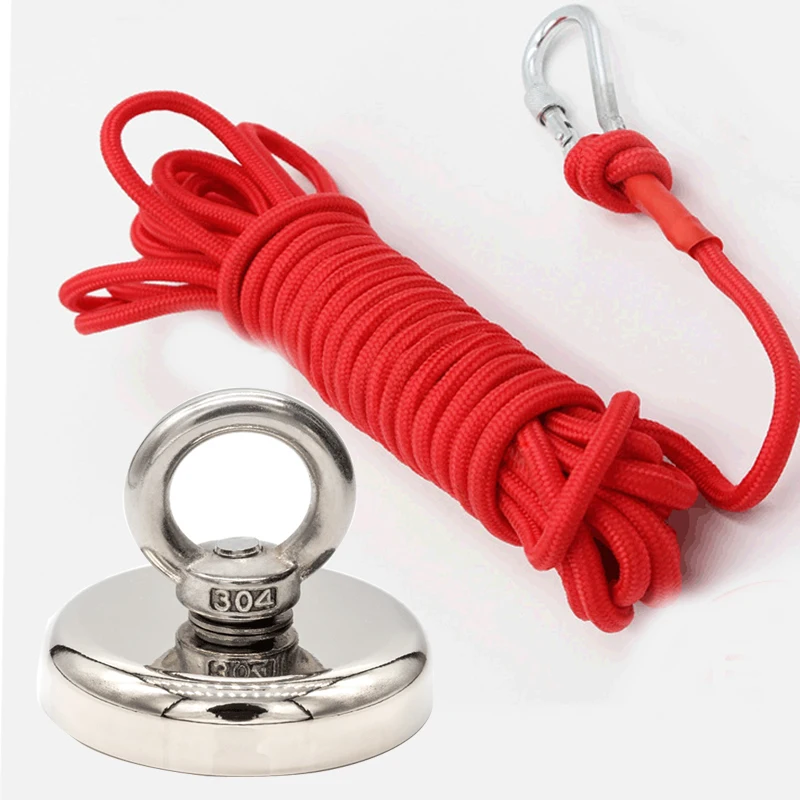 

200Kg Super Strong Magnet Strong D60 Neodymium Permanent Magnet Fishing Magnet With 10m Rope Option Magnetic Material Base