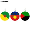 Voikukka Jewelry Both Sides Print Wood Earrings For Women French Overseas Department French Guiana Martinique Guadeloupe Flag 1