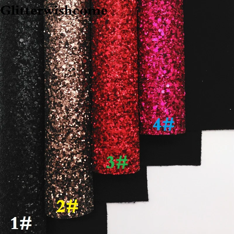 Glitterwishcome 21X29 см A4 размер винил для бантов растягивающаяся подложка матовая массивная блестящая кожаная ткань винил для бантов, GM254A
