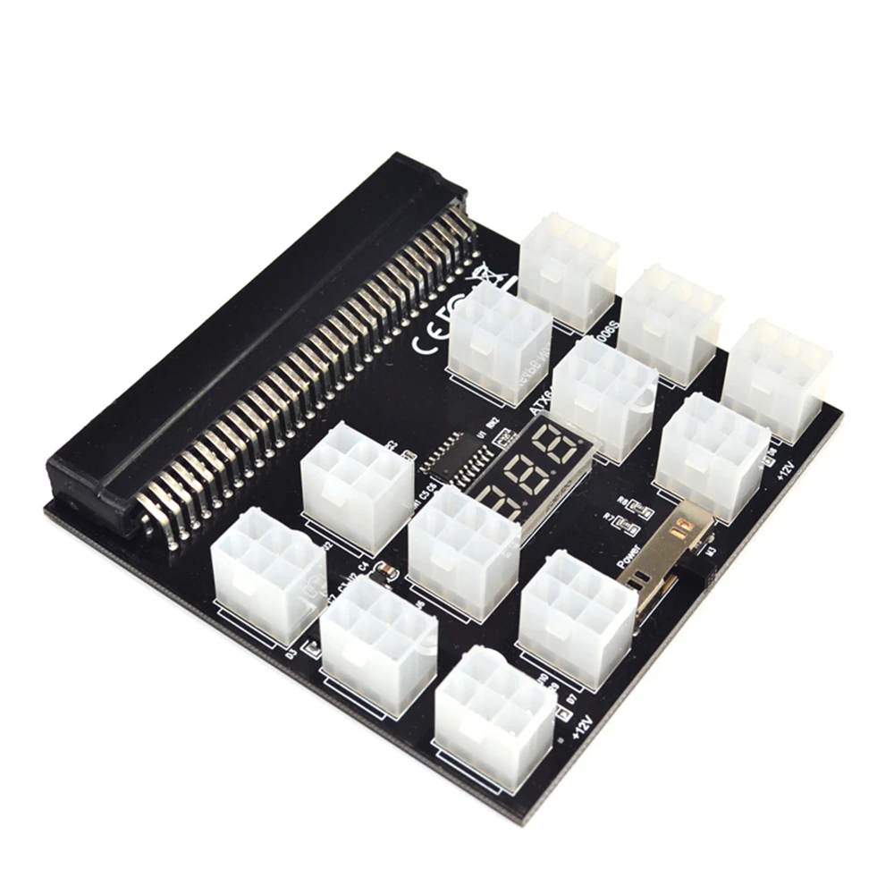 PCI-E 12X 6-контактная плата блока питания преобразователь адаптера 12 В для Ethernet BTC