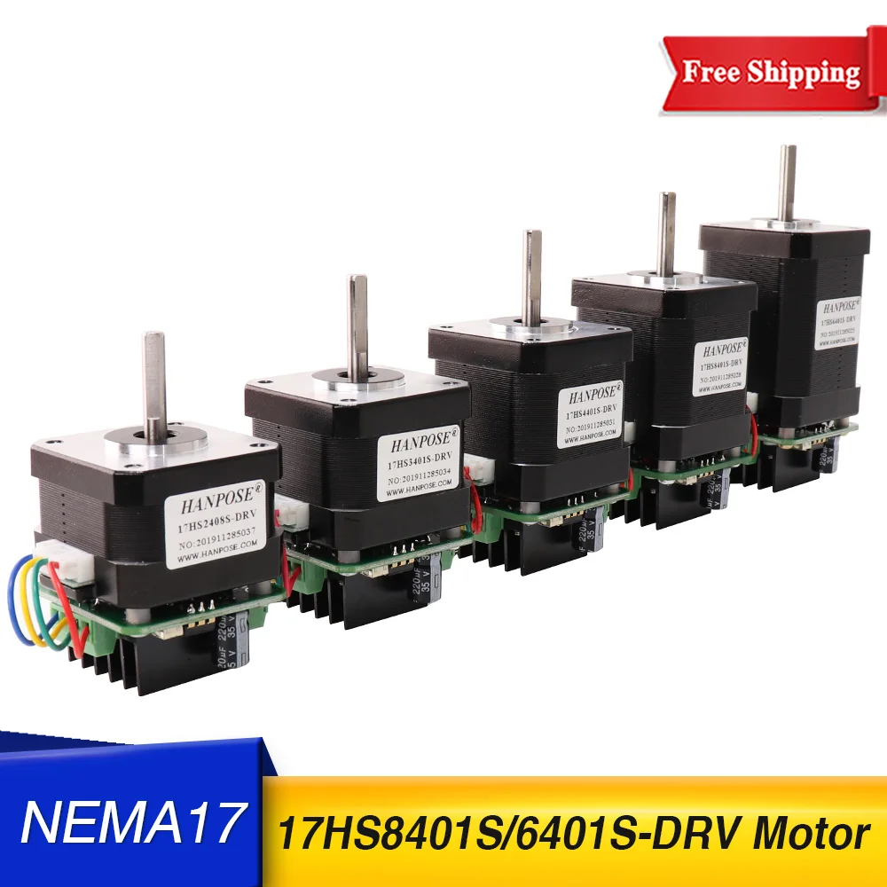 Шаговый электродвигатель NEMA17 4 провода с микро-драйвером 1 7 А 70 Н. См 17HS6401S-DRV