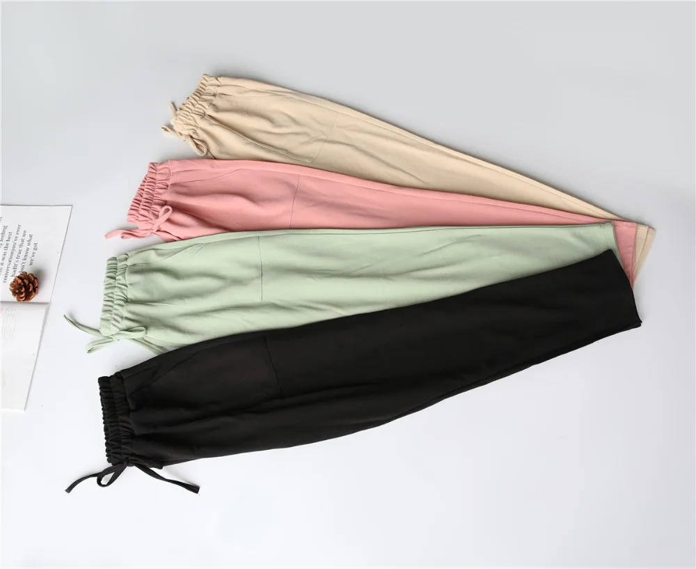 4 цвета женские брюки новые хлопковые льняные летние брюки с эластичной высокой талией корейские Капри легкие шаровары большие размеры