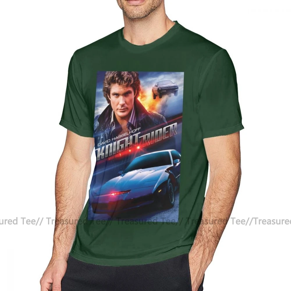 Knight Rider, футболка, Knight Rider-Hasselhoff, футболка с коротким рукавом, плюс размер, футболка, летняя Милая Мужская футболка из 100 хлопка - Color: Dark Green