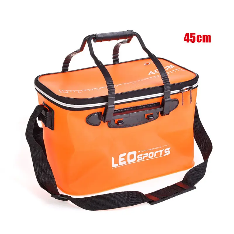 Orange 45cm Открытый Портативный Рыбалка Тип застежки: молния основной ведро Шестерни ева рыбалка ведро складной Портативный Кемпинг Пеший Туризм EVA сумка с застёжкой ведро 30/40/45 см - Цвет: Orange 45cm