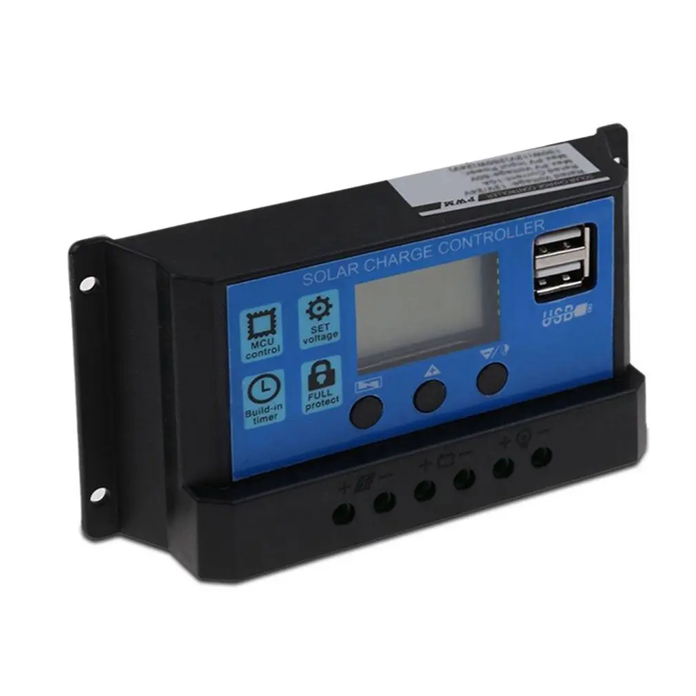 PWM Панели солнечные регулятор 30A 12 V-24 V Авто Dual USB цифровой Дисплей за максимальной точкой мощности, Солнечный контроллер заряда для свинцово-кислотные аккумуляторы для мотоциклов