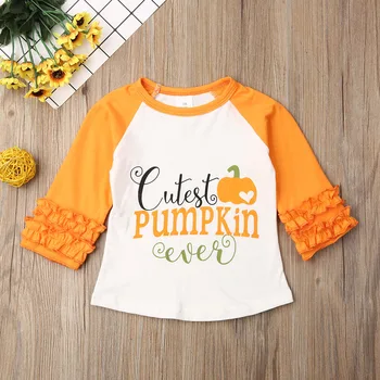 

Pudcoco Toddler Baby Girl Clothes Halloween Pumpkin Print Long Sleeve Cotton T-Shirt Tops Outfit Clothes Autumn