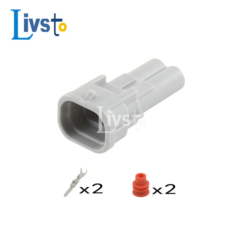 5 Connecteurs étanches 2 Broches Ocobudbxw - Pour Rail Carburant Delphi - Longueur Fil 130 Mm - Gris