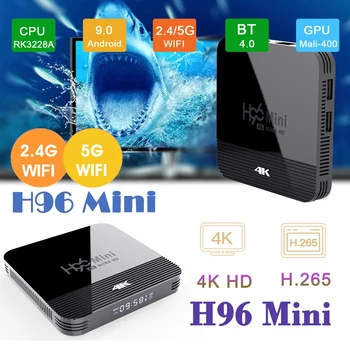 

MIni tv box H96 mini h8 Android TV Box RK3228A 4K 2G 16G HDR Wifi 2.4G/5G 4K Google Voice Netflix Youtube Google paly by h96 max