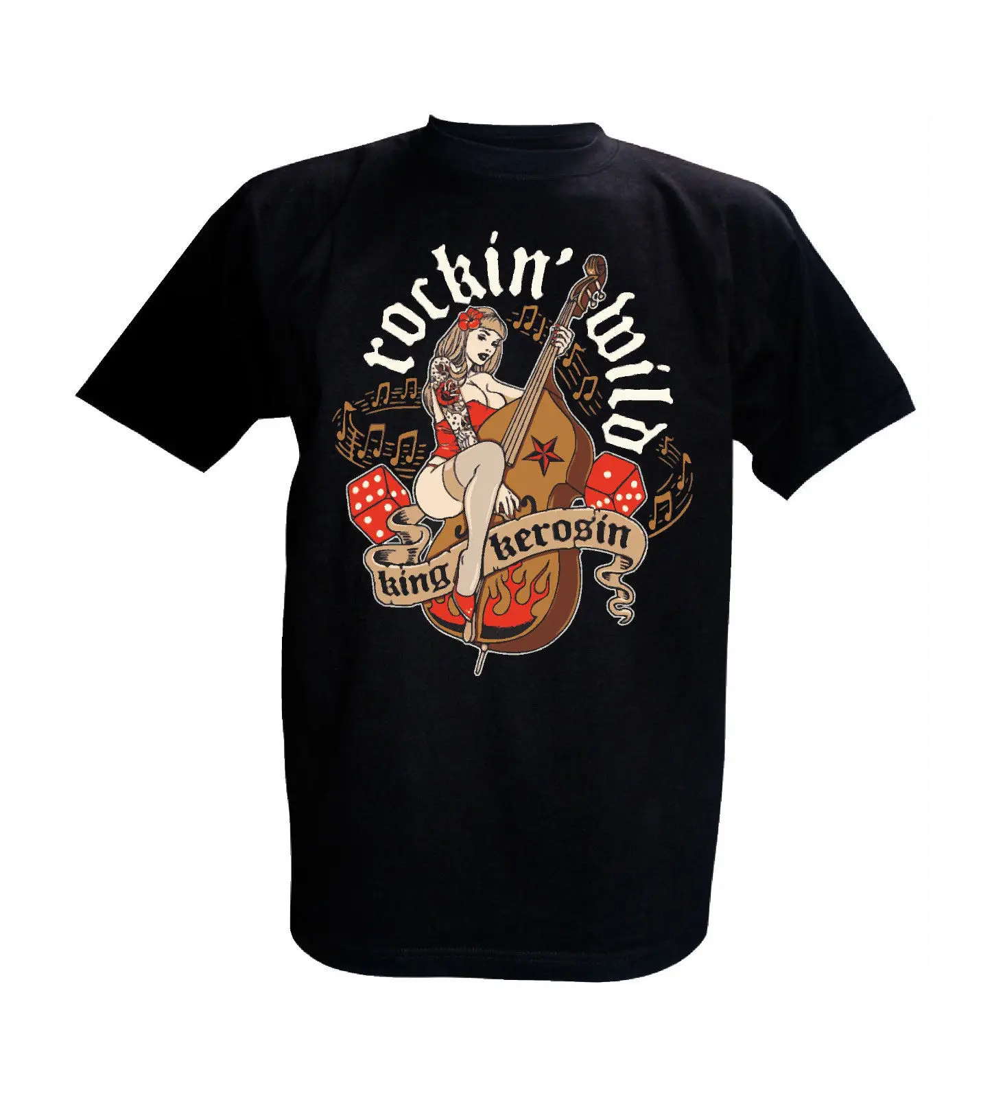 2019 Новые мужские футболки Rockin Wild Oldschool Rockabilly Rockabella US Cars Hotrod Homme |