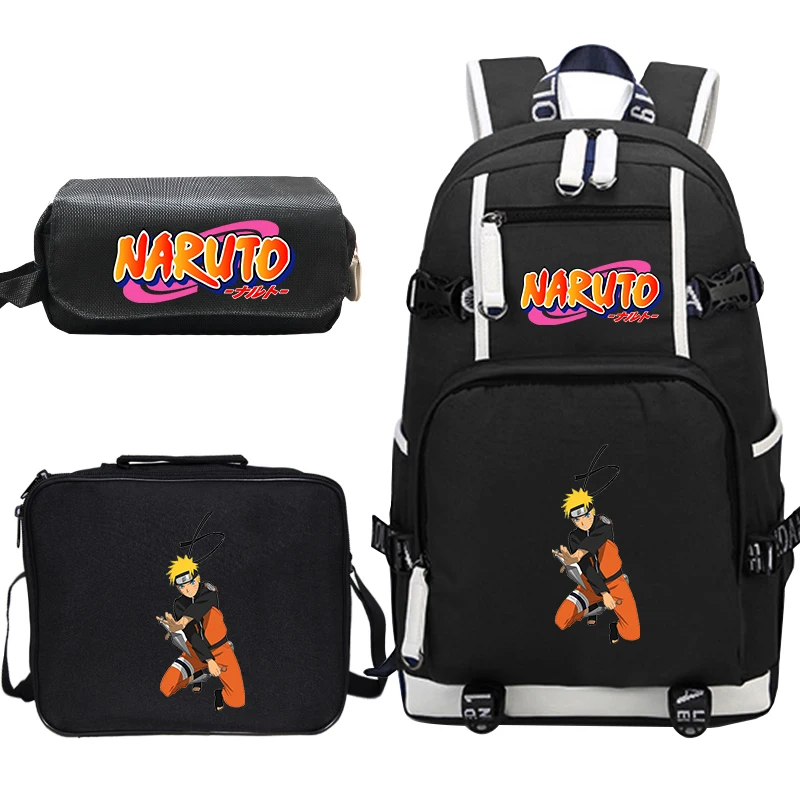 17 Героя аниме «Наруто рюкзак Mochila Feminina 3 шт./компл. сумки для обедов Карандаш Чехол подростковые школьные сумки путешествия рюкзак Для женщин рюкзак для ноутбука - Цвет: 17