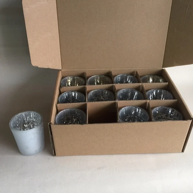Новинка! Рождественский стеклянный подсвечник Mercury Votive Tealight в серебре/розово-золотом цвете, упаковка 12 шт/каждый USD1.99
