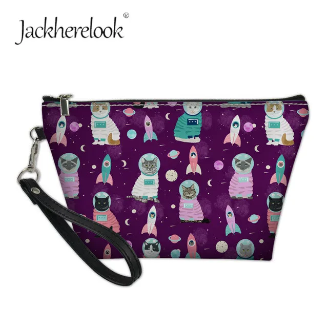Jackhereook космическая Луна кошки косметичка с принтом сумки для женщин стильные девушки-подростка туалетные сумки для хранения переносные женская косметичка - Цвет: HMM447Z8