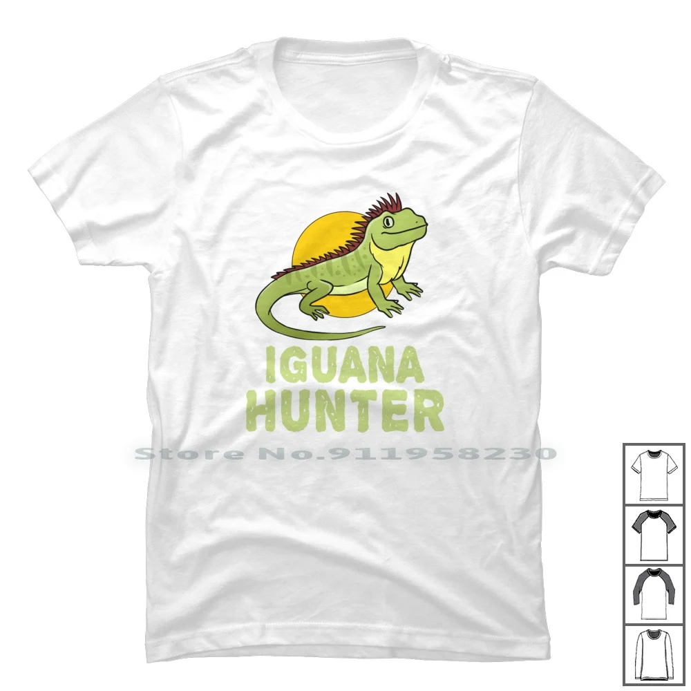 Iguana Hunter For Iguana Lover T Shirt 100% Cotone Cartoon Iguana Hunter Movie Lover Comic Tage Over Love Hunt Game Ana