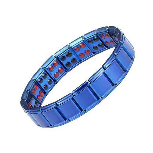 Blue 1 Титан Сталь цепи здоровый энергетический баланс германий магнитный браслет для Для мужчин мужской Браслеты Femme ювелирные изделия - Окраска металла: Blue 1