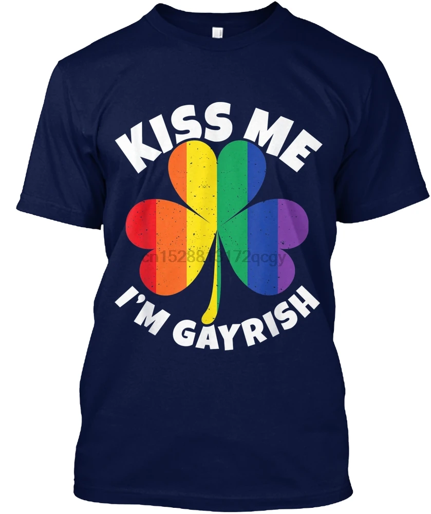 Men T Shirt St Patricks Day Gay Pride Flag Lgbt T-Sh Women T-Shirt Knitted T Shirts Round Neck Tee Shirt Kids Boys Men T-Shirt