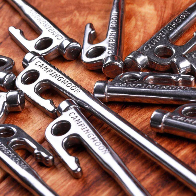 

1pcs Camping Tent Pegs Heavy Duty Stainless Steel Stake Tent Nails with Hook for Outdoor Travel Camping Accessories Silver Color